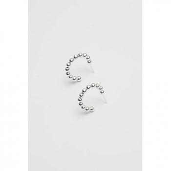 Elegant Silver Polished Orb Hoop Earrings