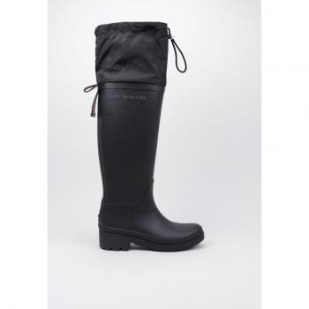 Tommy Hilfiger Rainboot Negro Over Knee con Monograma