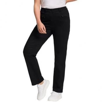 Pantaloni Mony Donna Elasticizzati Nero 48L Tessuto Non Stinga Gamba Affusolata Ulla Popken
