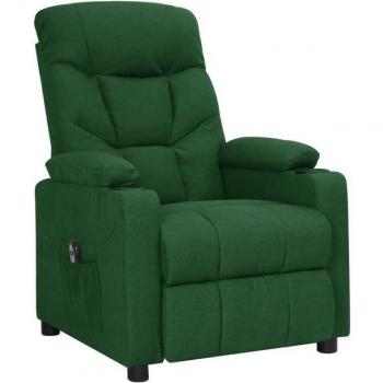 Siège Inclinable Électrique Vert Foncé en Tissu – vieXL