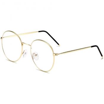 Gafas unisex redondas de metal con protección anti luz azul