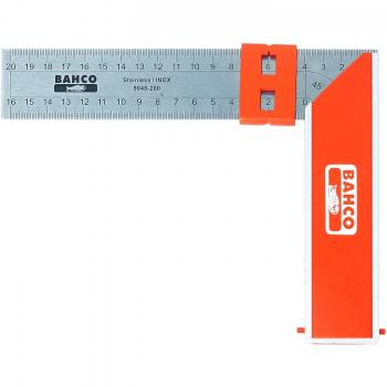 Bahco 9048300 bh9048300 aluminium block and steel try square silverorange 300 mm