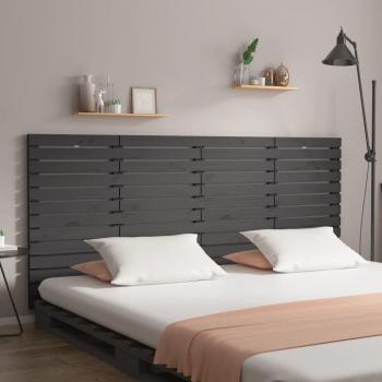 VidaXL 166x3x91.5 cm Grey Wall Headboard Solid Pine