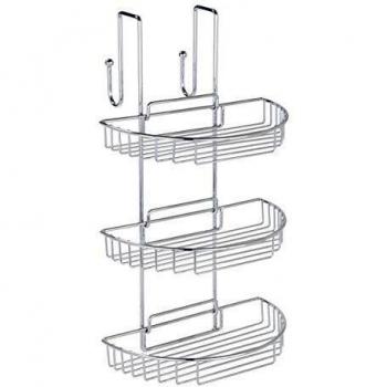 Wenko Repositorio de baño, 3 niveles y 2 ganchos