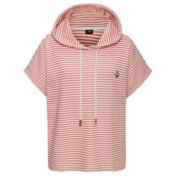 H.I.S Loungewear Sweatshirt mit Kapuze – Damen, rot‑weiß gestreift