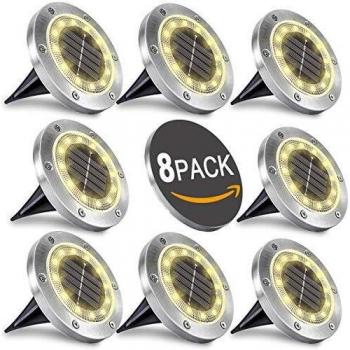 WOWDSGN LED Solar Deck Decoration Lights (Warm White, 8 Pack)