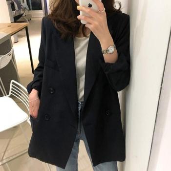Plus Size Women's Double Breasted Blazer