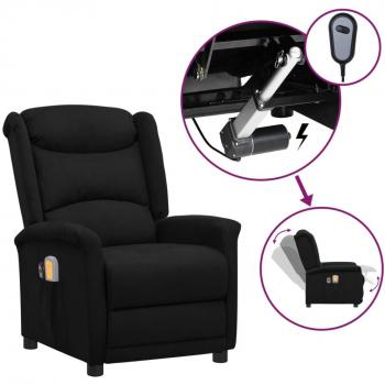 VidaXL Poltrona Massagista Elétrica, Reclinável, Microfibra Preto