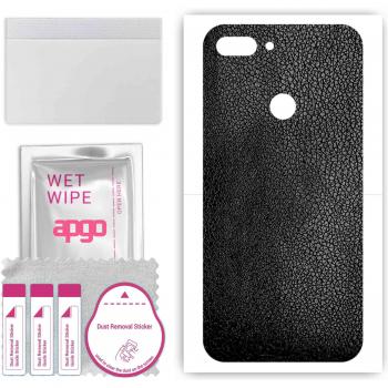 Apgo Black Leather Skin Sticker for ZTE nubia V18