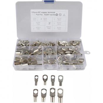Kit de Cable y Terminales SC para Baterías, 120 Piezas, Estaño en Cobre