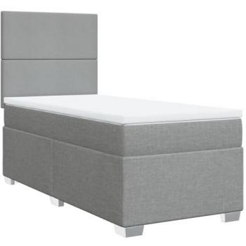 Hellgraues Boxspringbett “Lanita” von vidaXL – 100 × 200 cm