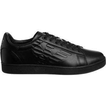 EA7 Emporio Armani Classic CC Black Leather Sneakers