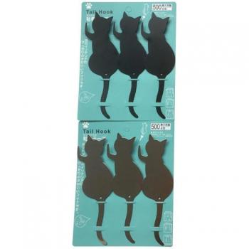 3PCS Simple Metal Cat Hooks for Clothes and Keys