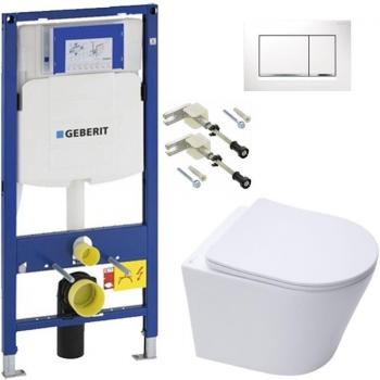 Inodoro Geberit UP320 sin Brida, Asiento SoftClose, Placa Blanca – Modelo SAT Infinitio