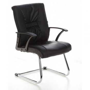 Ergonomischer Besucherstuhl HJH Office 650490 – Schwarzer Kunstleder‑Stuhl