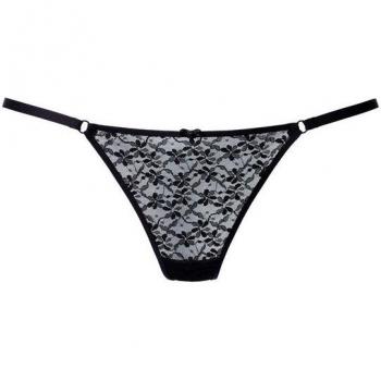 Vivance Damen String aus Spitze Schwarz Gr. 44/46