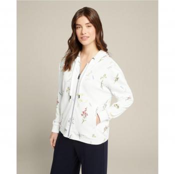 Sudadera de mujer con cremallera y capucha estampada