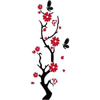 Decoración de Pared con Pegatinas de Espejo en Forma de Árbol