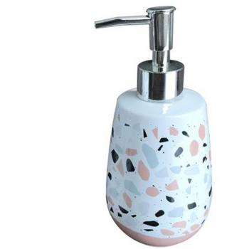 Dispenser Porta Sapone Bagno Multicolore con Base Rosa 59875