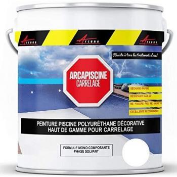 Peinture piscine carrelage blanc