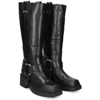 Vic Matié Female Black High Leather Boot Black Sizes IT 34-50 2/3