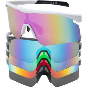 Occhiali da sole mezza montatura sportivi neri