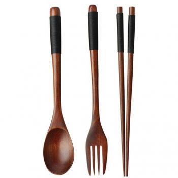 Utensilios Bambú Plus: Set de 3 para Sopa y Catering