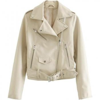 Chaqueta de Motocicleta con Cremallera para Mujer