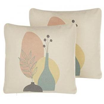 Lot 2 Coussins Cardoon Blanc, Taille 45×45 cm