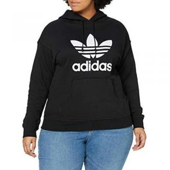 Felpa Adidas Donna, Cappuccio, Nero Trefoil