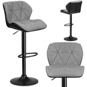 Silla de Barra Castel Gris y Negro con Soporte