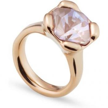 Anillo de Aleación Metalica Rock n’ Pink con Cristal Rosa y Oro 18K
