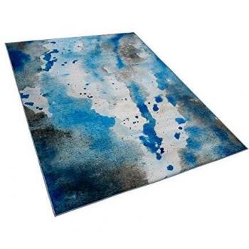 Teppich Blau mit Grau 160 x 230 cm Modernes Design