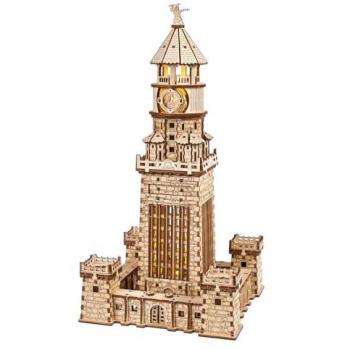 Phare de la Méditerranée en bois 3D Ugears – 340 pièces, lumière embarquée