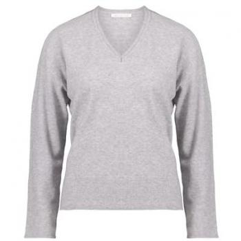 V-Shape Strickpullover in Silbermelange – Betty&Co Edition