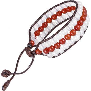 Natural Stone Bohemian Bracelet with Crystal Beads