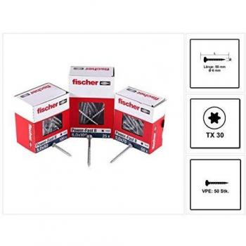 Fischer PowerFast II PTF 6,0 x 50, Spanplattenschraube (50 Stk.)
