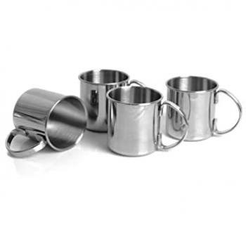 Moscow Mule Becher Set 4tlg, Edelstahl, 480 ml, silber