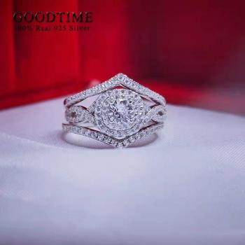 Joya Nupcial Elite: Anillo Circón con Collar y Pulsera 925