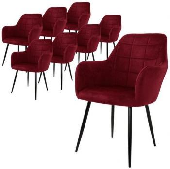ECD Germany Pack 6 Chaises Cuisine Bordeaux