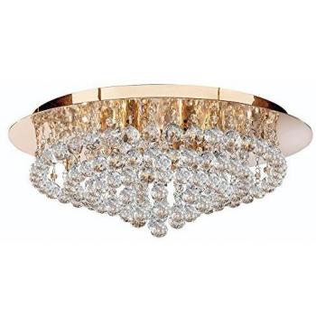 Searchlight Hanna Ceiling Light Gold with Crystal Balls, Ø 55 cm