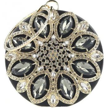 Bolso Mujer “Flor del Sol” de Diamantes y Pulso de Abeja Embellecido a Mano