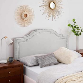 Silver Plush Strutted Headboard 26