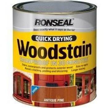 Ronseal Quick Drying Woodstain 750ml Gloss Antique Pine