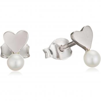 Caï Love Damen‑Ohrringe – rhodiniert, 925 Silber, 0,5 cm Süßwasserperle