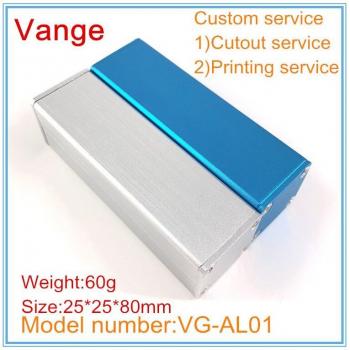 Caja de Aluminio Inyectado 6063-T5, 25x25x80mm, 5 Unidades