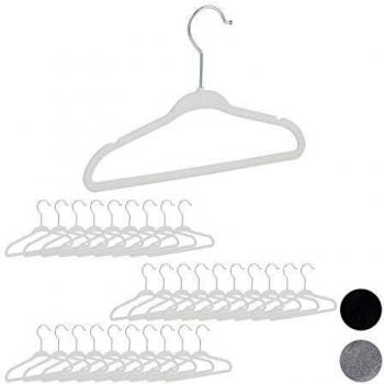 Non-Slip Velvet Hangers for Kids, Set of 30, Beige