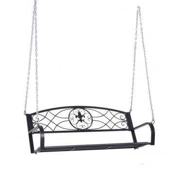 Banc swing Hollywood 2 places – Chaînes métalliques noires