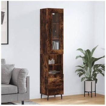 Meuble de Rangement Design Chêne Fumé 34,5x34x180 cm