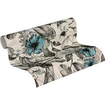 Papel pintado con diseño de flores